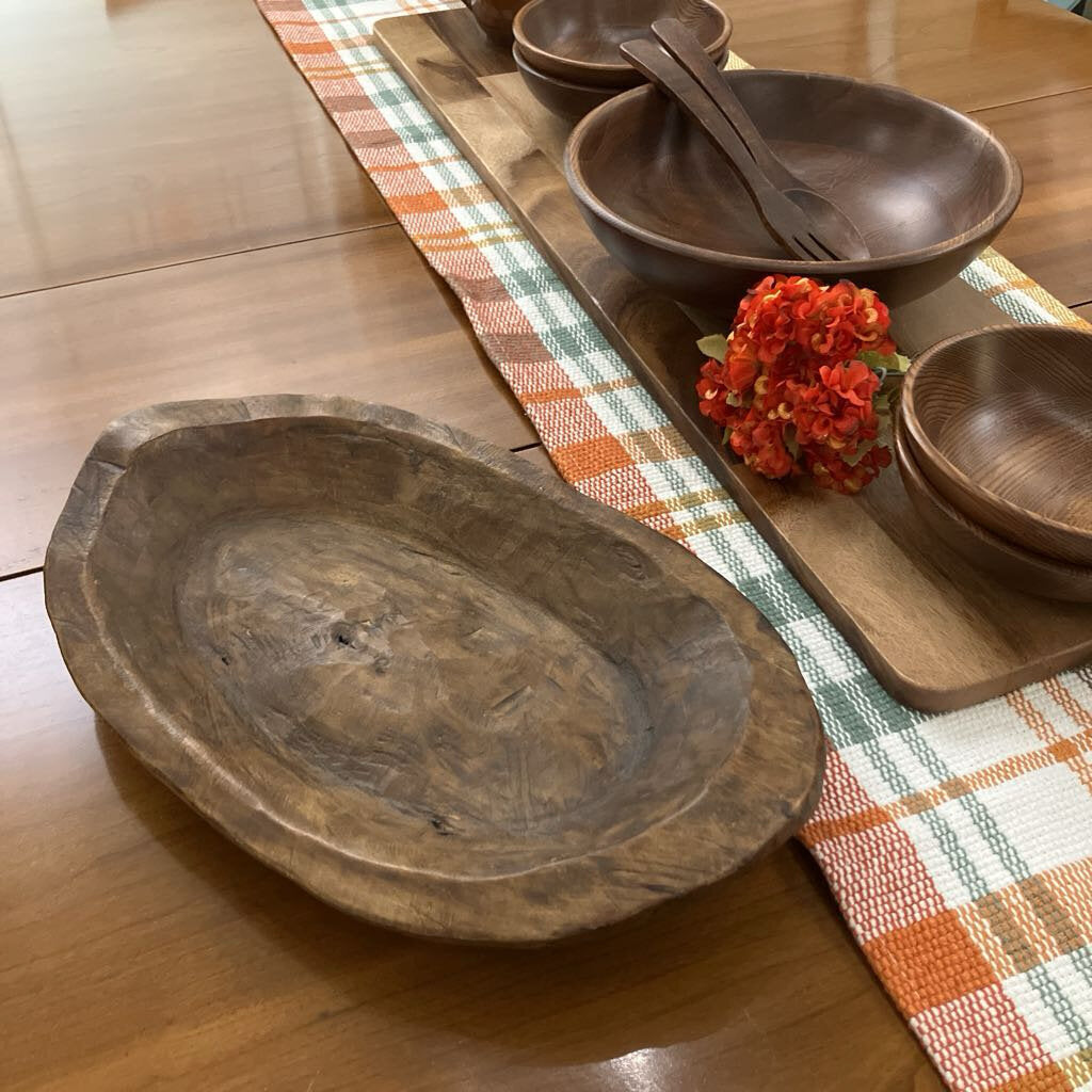 Irregular Carved Saranda Dough Bowl