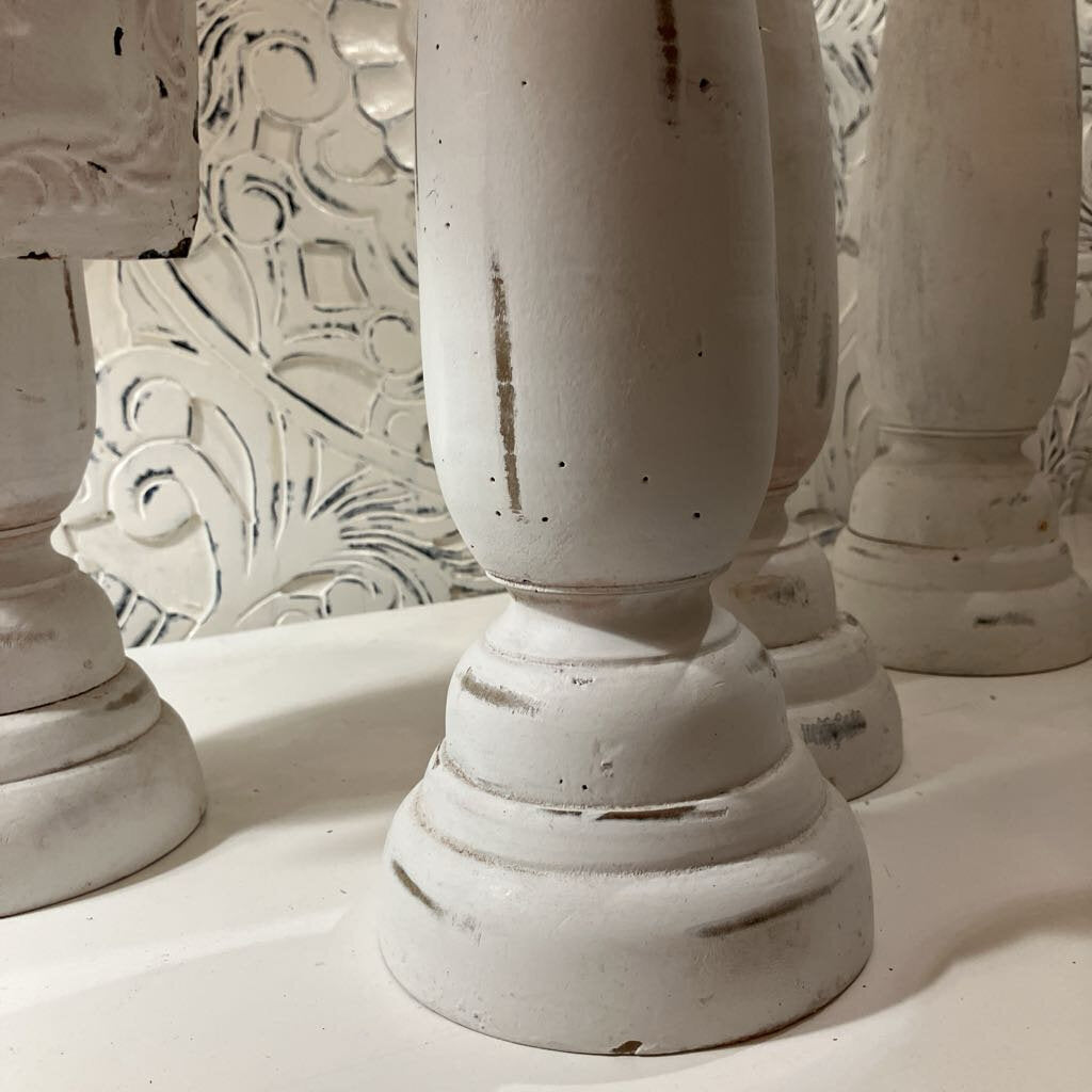 Shabby Chic White Candlestick