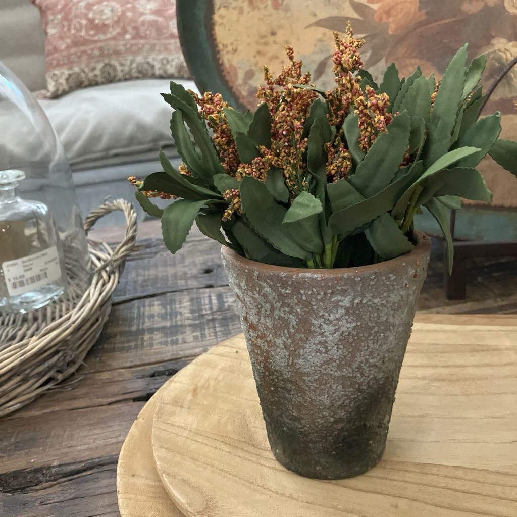 Potted Faux Amaranth in Amber