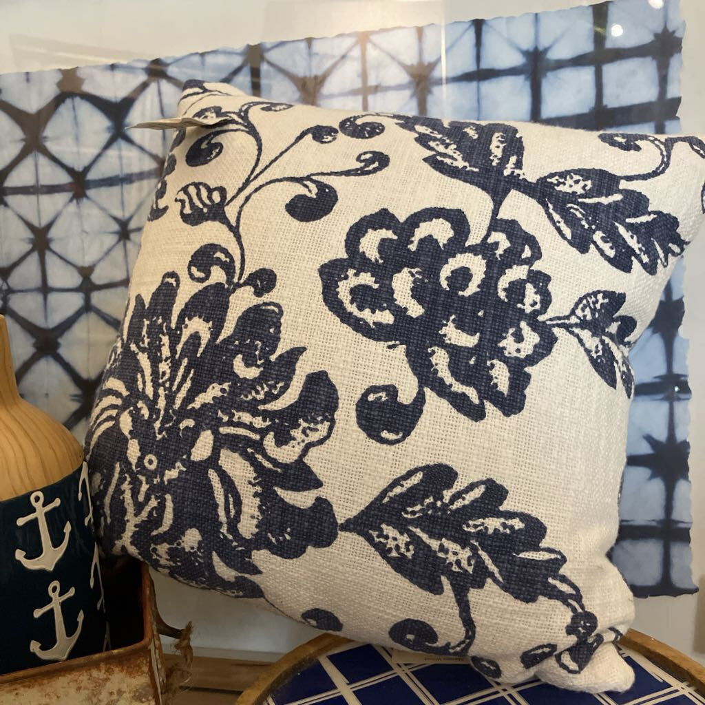 Blue Floral Pillow