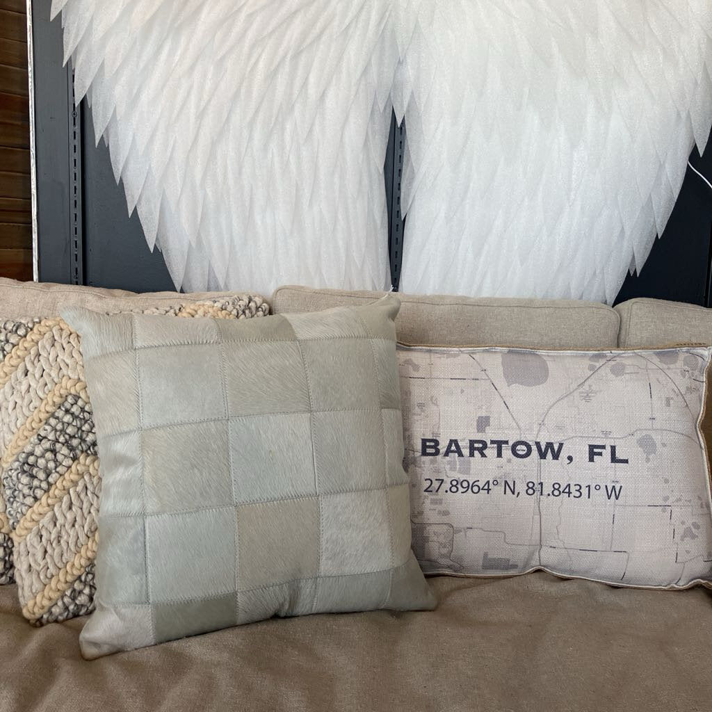 Cowhide Patchwork Pillow