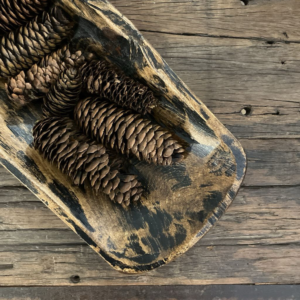 Long Black Finish Dough Bowl