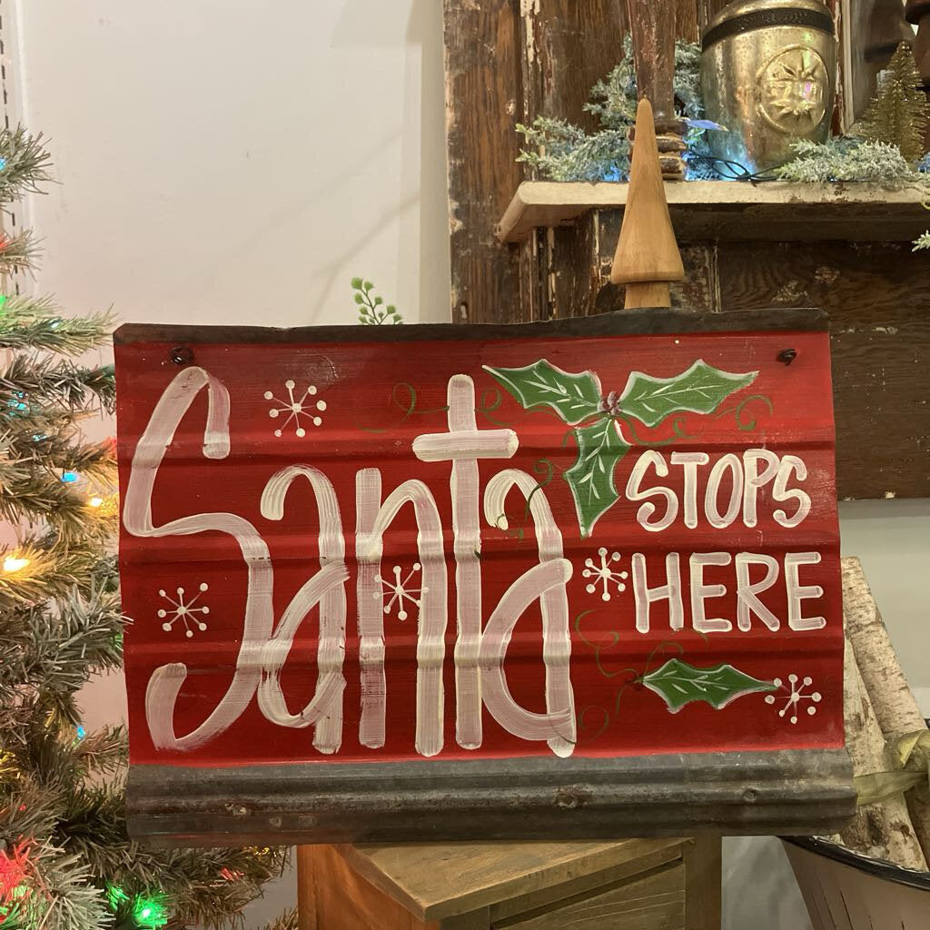 Santa Stops Here Sign