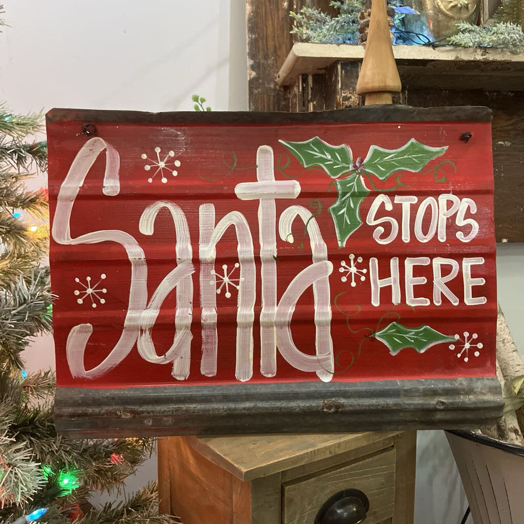 Santa Stops Here Sign