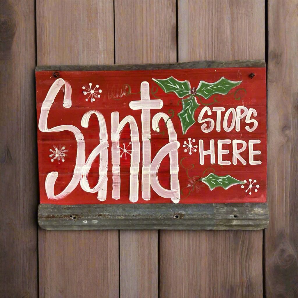 Santa Stops Here Sign