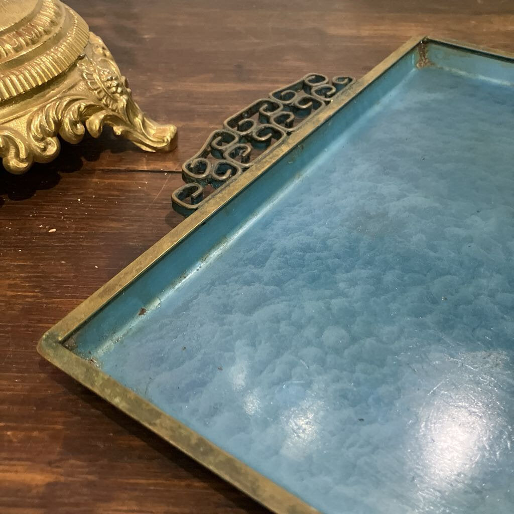 Moire Glaze Kyes Blue Tray