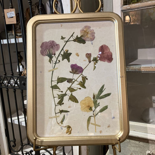 Pressed Flowers Print In Gold Frame