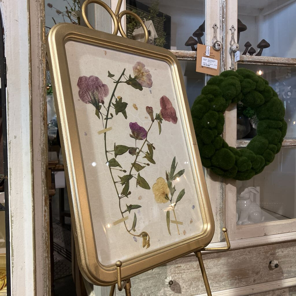 Pressed Flowers Print In Gold Frame