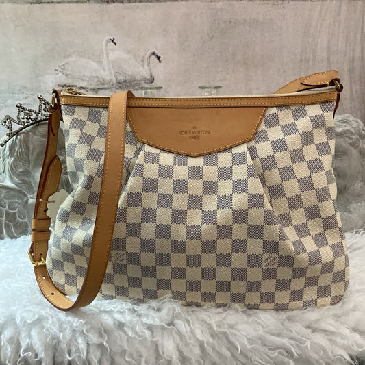 Pre-Loved Damier Azur Syracuse Shoulder Bag