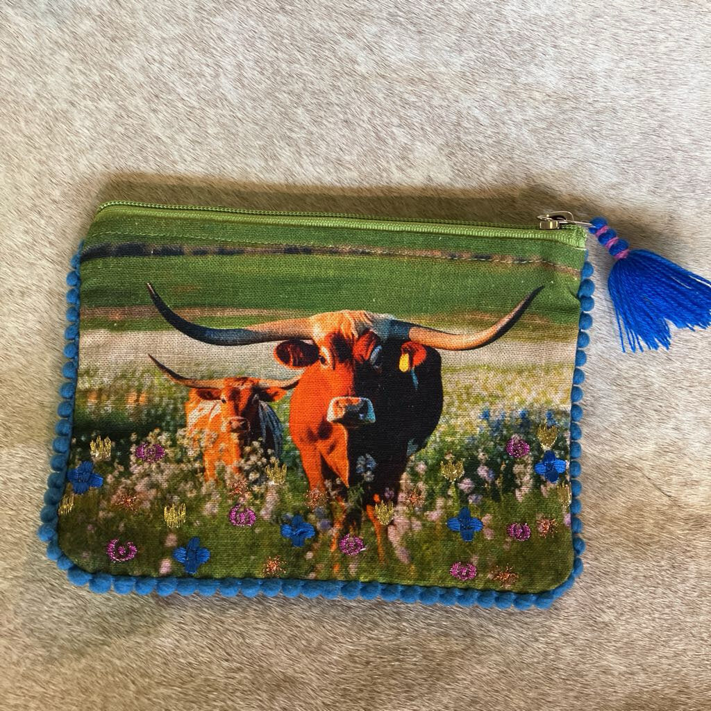 Zippered Longhorn Pouch