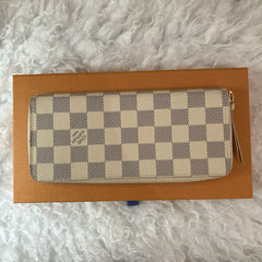 Gently Used Damier Azure Canvas Clemence Wallet