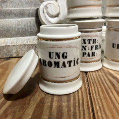 Arhaus Apothecary Ceramic Lidded Cannisters Set of 8
