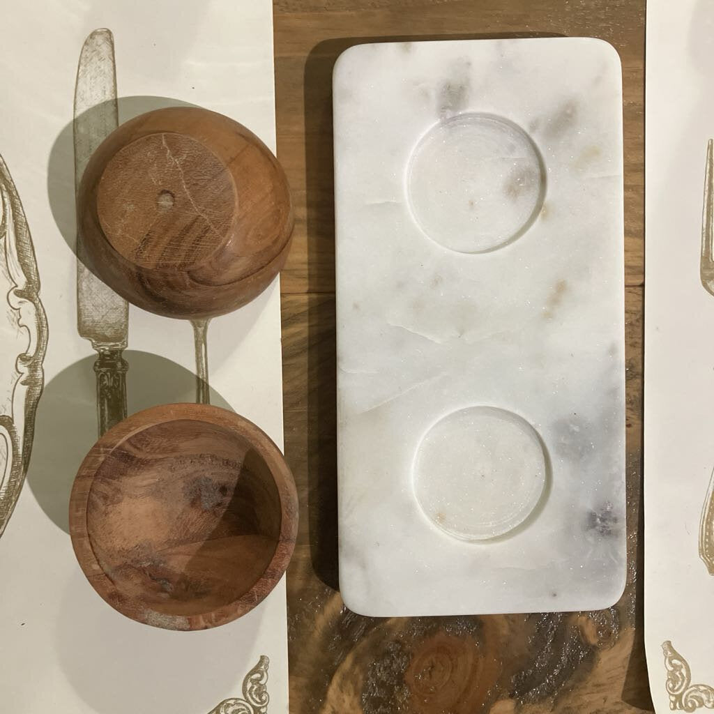 Natural Stone Condiment Set