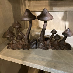 Mushroom Sprouts Iron Bookend