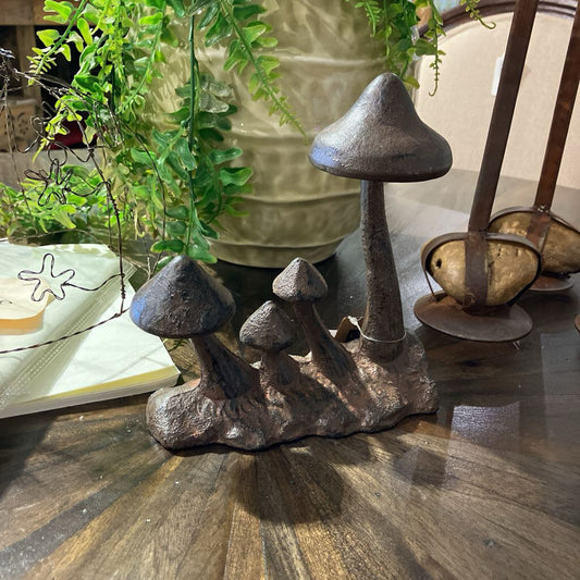 Mushroom Sprouts Iron Bookend