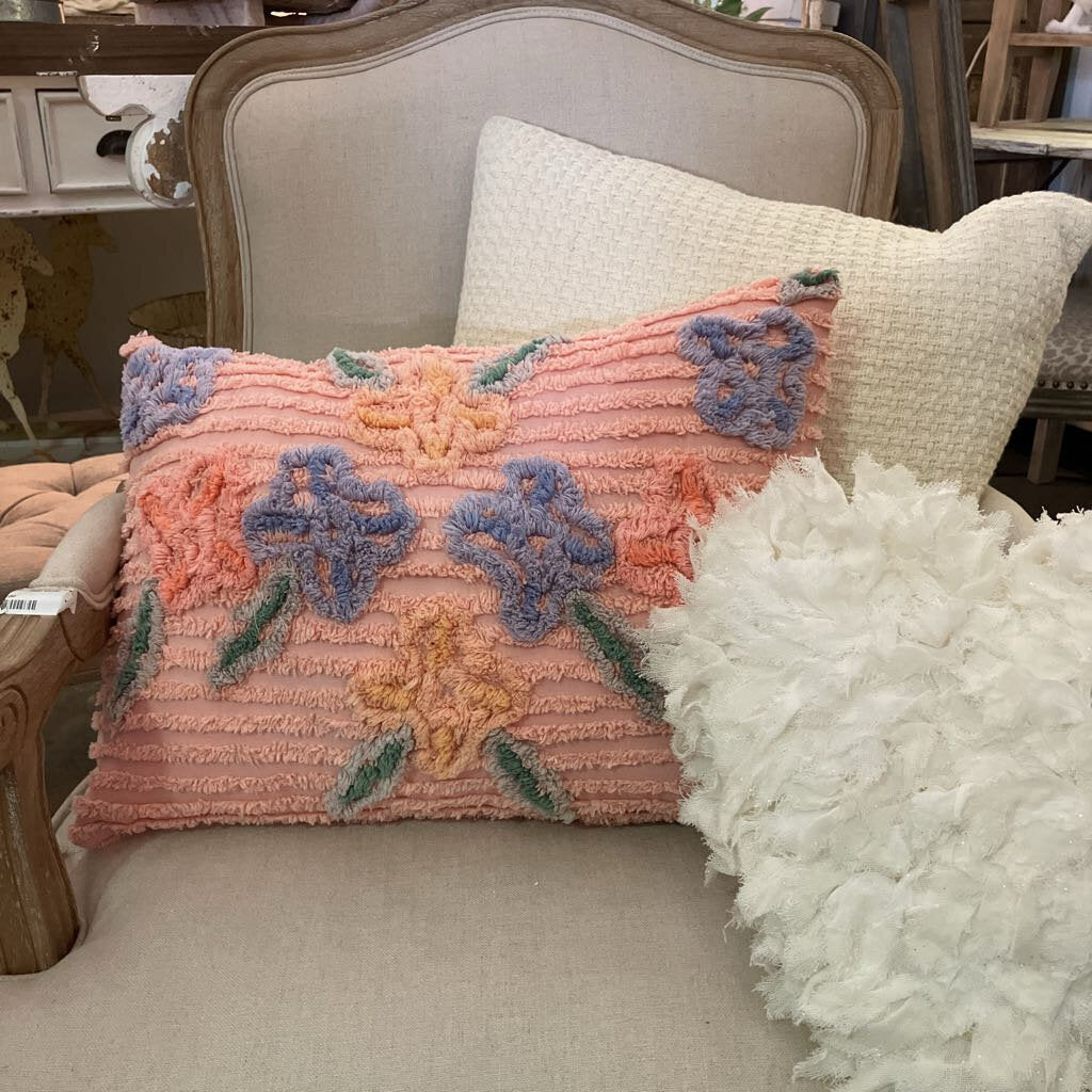 Floral Chenille Pillow