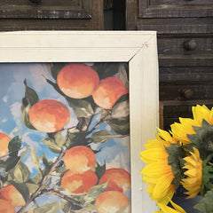 Orange Tree Watercolor Print with Reclaimed Wood Frame
