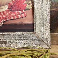 Strawberries In Bowl Print With Reclaimed Wood Framing