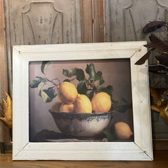 Lemons Print On Canvas Made With Reclaimed Wood