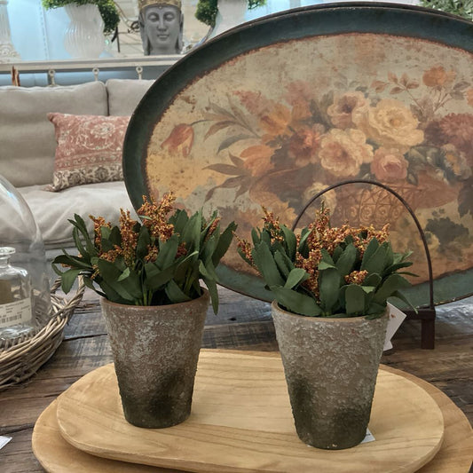 Potted Faux Amaranth in Amber