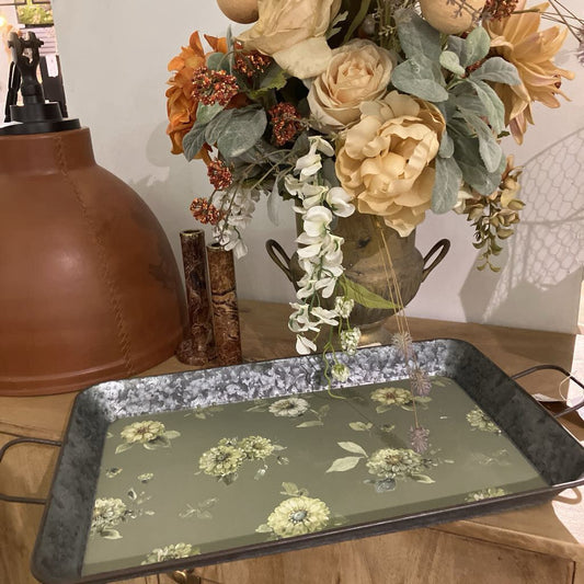 Floral Metal Tray