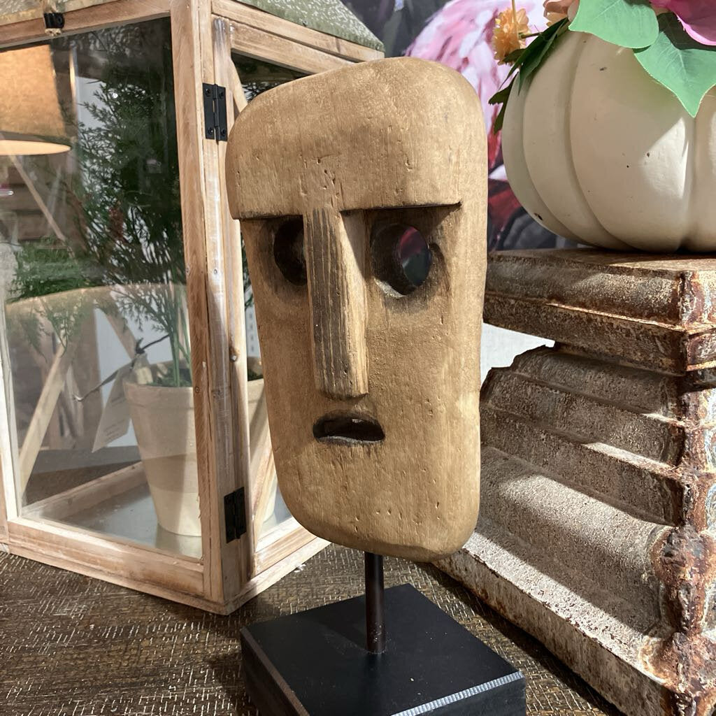 Wood Mask On Stand