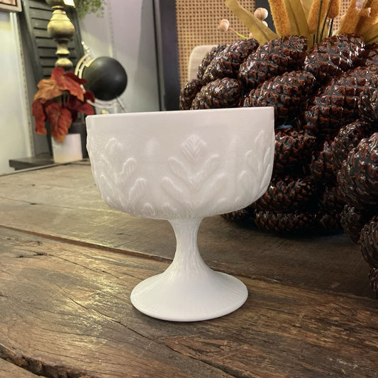 White Indiana Milk Glass Pedestal Dish