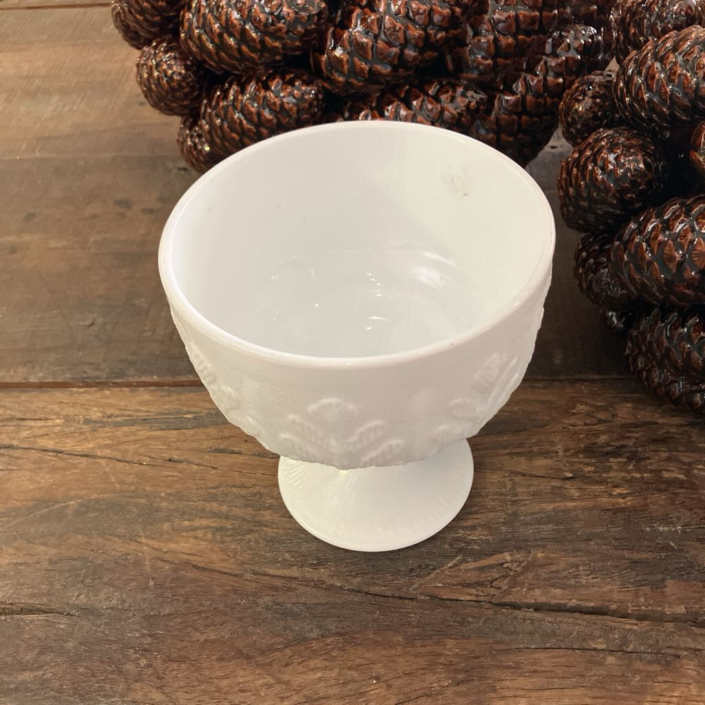 White Indiana Milk Glass Pedestal Dish