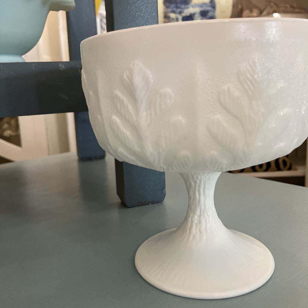 White Indiana Milk Glass Pedestal Dish