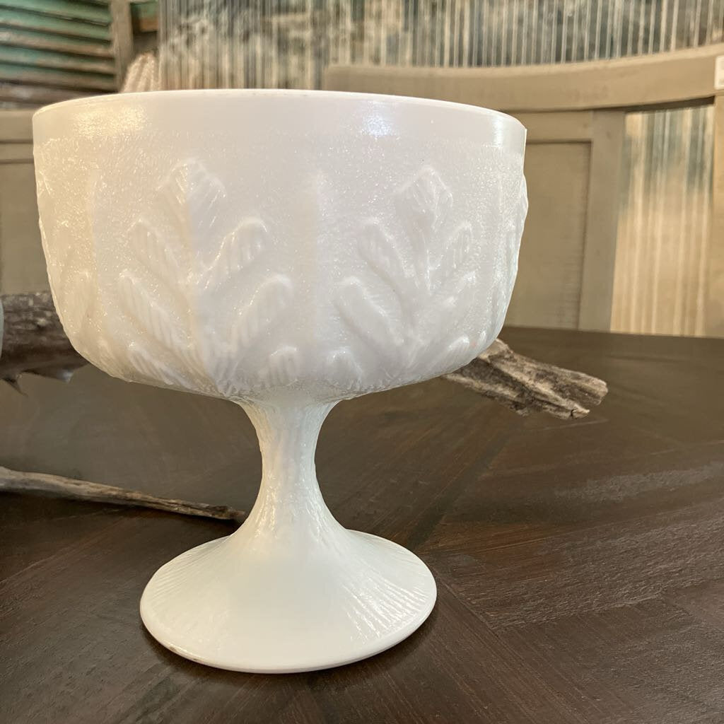 White Indiana Milk Glass Pedestal Dish