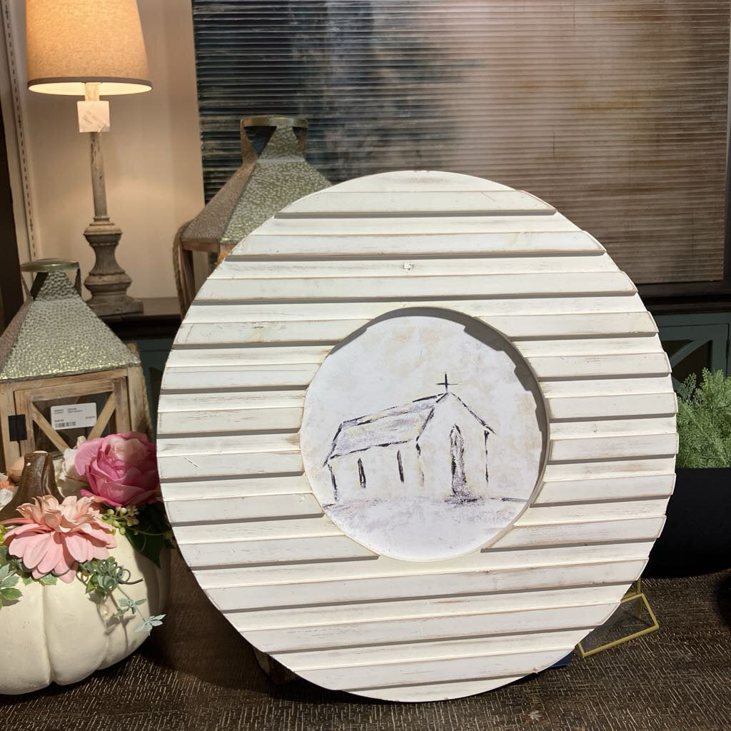 Church Sketch Wooden Wall Decor