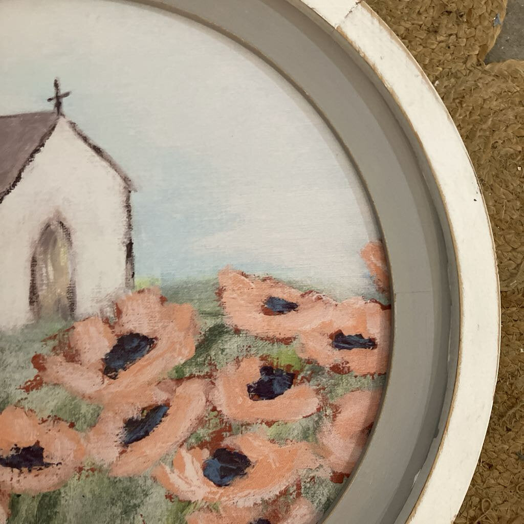 Poppy Church Round Wall Art Decor