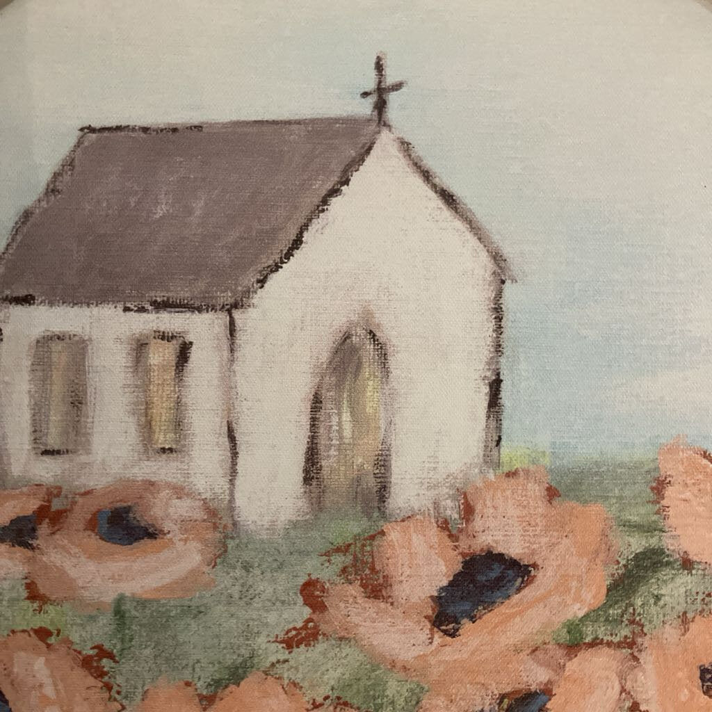 Poppy Church Round Wall Art Decor