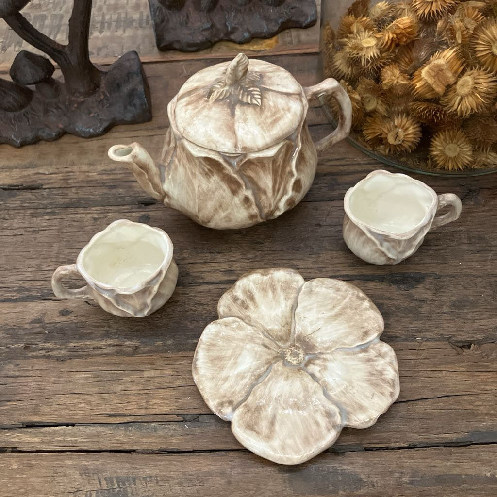 Garden Party Handmade Teapot and Cups Set