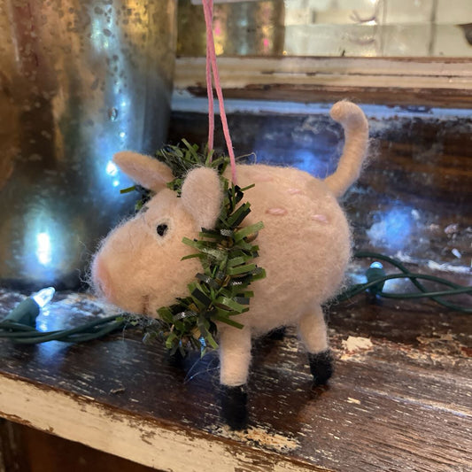 Pig Felt Ornament