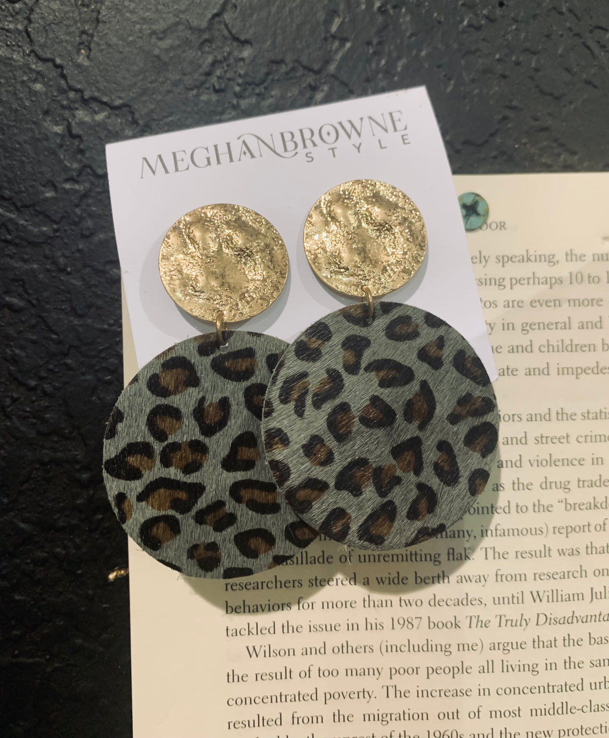 Gold and Faux Fur Earring Set