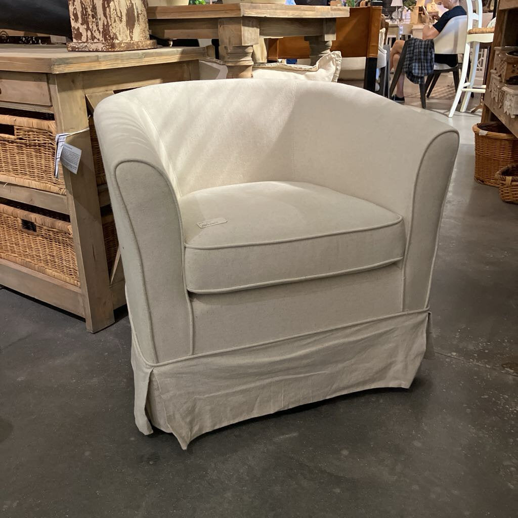 White Linen Club Chair