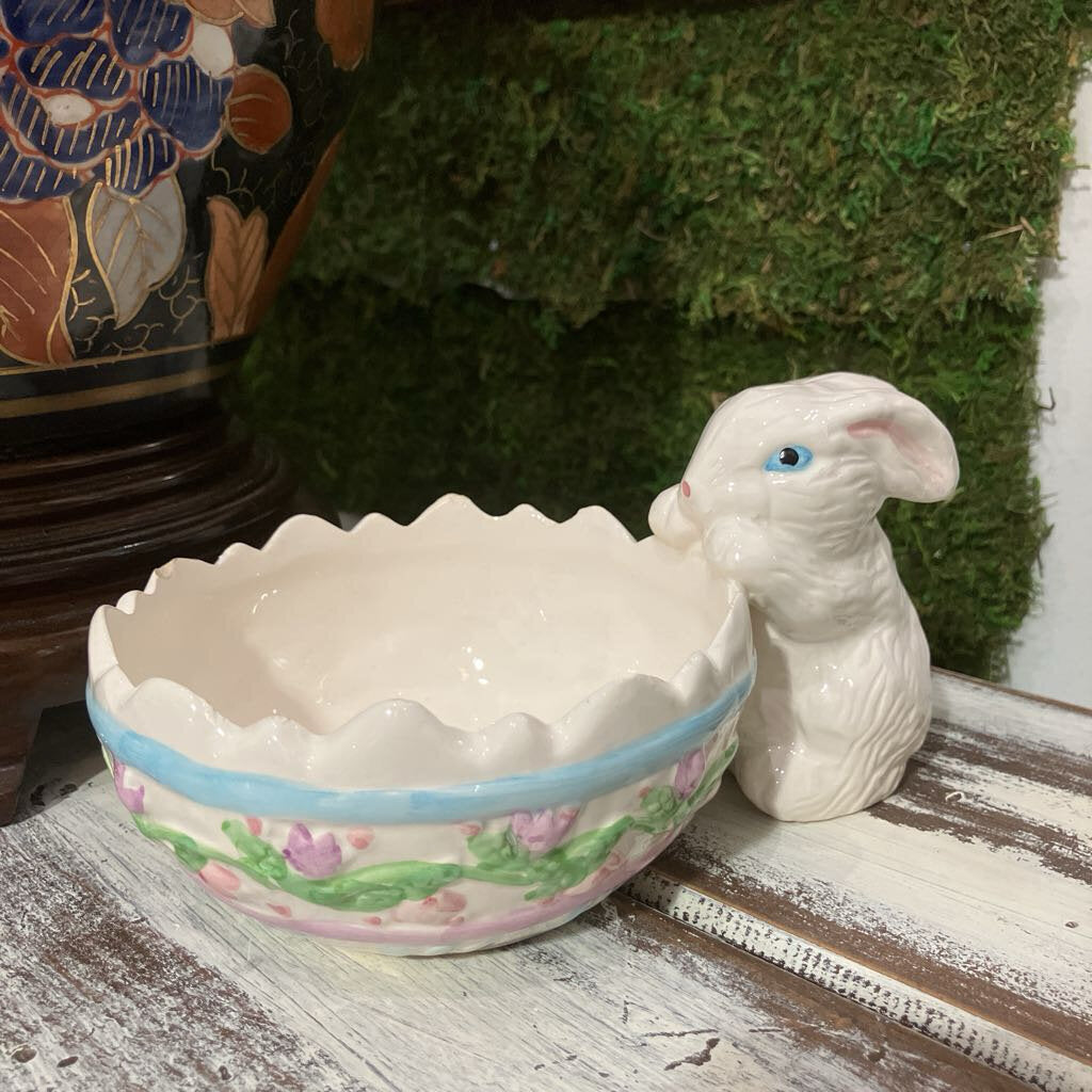 Vintage Bunny and Easter Egg Dish