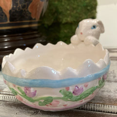 Vintage Bunny and Easter Egg Dish