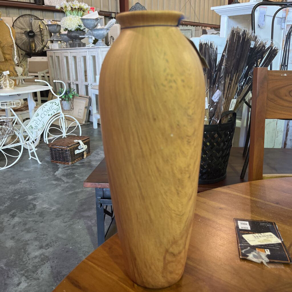 faux wood vase