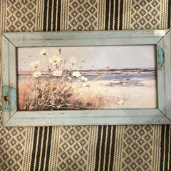 Painted Flowers with Reclaimed Wood Framing