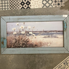 Painted Flowers with Reclaimed Wood Framing