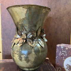 Antiqued Brass Gold Vase