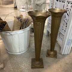 Fluted Brass Vase
